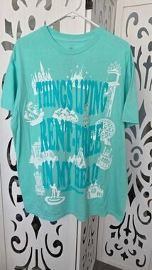 Disney Things Living Rent Free In My Head Shirt XL Green Graphic Tee NWT